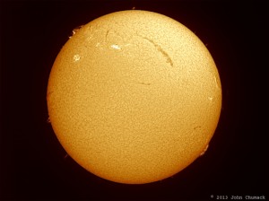 The Sun in Hydrogen Alpha Light on 08-11-2013